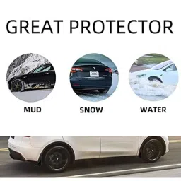 Auto Pearl 4 Pcs ABS Black Front &a; Rear Cup Type Mud Flaps Car Splash Guard Set for Renault Lodgy image 5