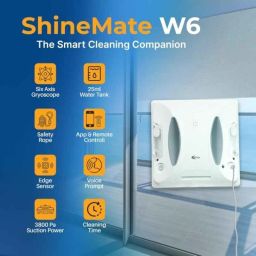 OTEK ShineMate W6 White Robotic Window Cleaner with Anti-Fall Algorithm &a; Edge Detection image 2