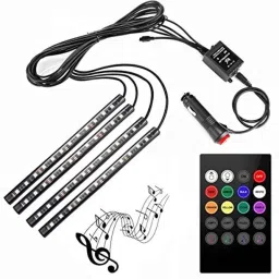 Kozdiko 48 LED 12V Multicolor Music Controlled Car Interior Atmosphere Strip Light Kit with Sound Active Function for Tata Safari Storme-picture-32