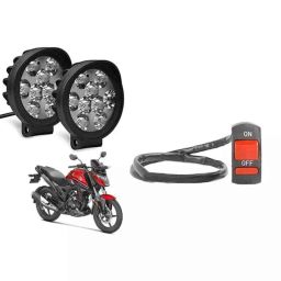 Cartronics 2 Pcs 9 Round Cap LED Fog Light Set with On/Off Switch for Honda XBlade-picture-43
