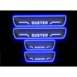 Car Accessories Hub 4 Pcs Acrylic Black Sill Scuff Plate Set with Blue LED for Renault Duster Type-1 Old All Model-picture-42