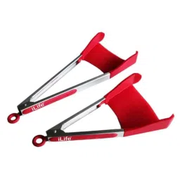 iLife 2 Pcs 2 in 1 Non-Stick Silicone Kitchen Spatula Tong Set-image-7