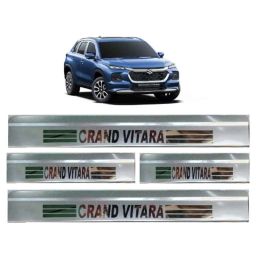 Car Accessories Hub 4 Pcs Stainless Steel Silver Car Footstep Sill Plate Set without LED for Maruti Suzuki Grand Vitara All Model-image-23
