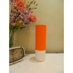 Tucasa Ceramic Table Lamp with Orange Cotton Shade, PI-J-1-4