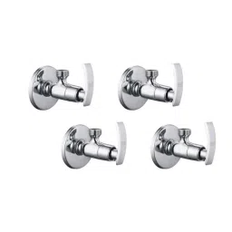 Spazio Soft Brass Chrome Finish Angle valve with Wall Flange (Pack of 4)-picture-7
