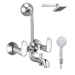 IRIS Geo Brass Chrome Finish 3-in-1 Wall Mixer Set-image-36