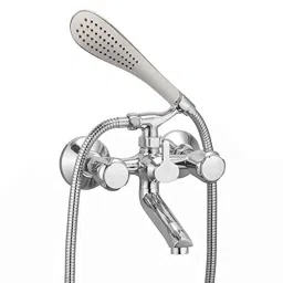 Mysis M-CR-19 Caliber Brass Chrome Finish Wall Mixer with Hand Shower-picture-33