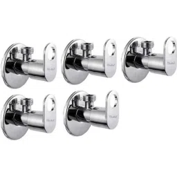 Cloudtail by Prestige Max Stainless Steel Chrome Finish Silver Wall Mounted Angle Valve with Wall Flange (Pack of 5)-23