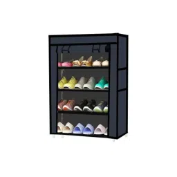 Urban Choice 4 Shelves Modular Metal Black Shoe Rack for Entryway &a; Closet Storage-image-91
