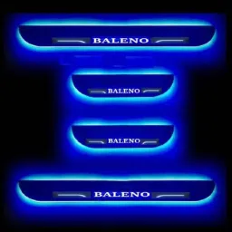 Car Accessories Hub 4 Pcs Acrylic Black Sill Scuff Plate Set with Blue LED for Maruti Suzuki Baleno Delta-image-43