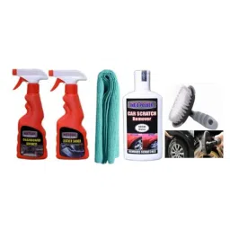 Indopower Ff1144 Leather Shiner Spray, Dashboard Shiner Spray, 1Pc Car Microfiber Cloth, Scratch Remover, All Tyre Cleaning Brush Kit, AHh1148-image-61