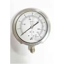 Japsin Instrumentation 0-16kg/cm² Surface Mounting Bottom Entry Glycerin Filled Pressure Gauge with Dual Scale 225 PSI, Connection: 3/8 inch, JI-EPG-1006-51