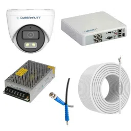 Cybernautt 2.4MP Full Colour HD Indoor &a; Outdoor CCTV Combo Kit with 4Ch DVR, 4 Dome Camera, 4Ch SMPS, 50m Copper Cable &a; Connectors-18