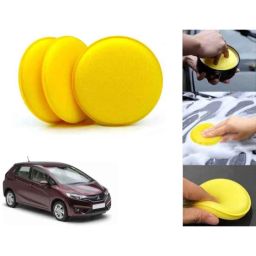 Auto Pearl Polyurethane Beige Washing &a; Waxing Polish Foam Sponge for Jazz 2015 E (Pack of 3)-picture-3
