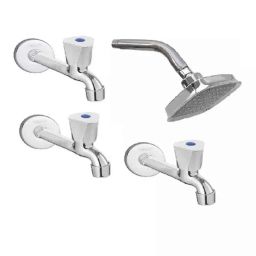 Fastgear 4 Pcs Stainless Steel Silver Chrome Finish Faucet Set with Shower, FG1265-picture-32
