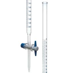 ABGIL 25ml Borosilicate Glass Burette with Straight Bore PTFE Plug Stopcock, ABG945-9