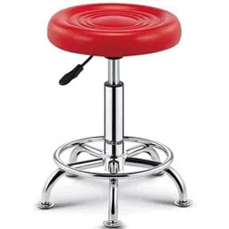 Teal Adjustable Metal Bar Red Round Stool-picture-6