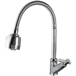 Spazio Tarim Brass Chrome Finish Swan Neck Basin Tap with Dual Flow Pattern Flexible Silver Hose-picture-26