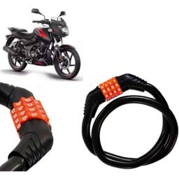Auto Pearl Black &a; Orange 4 Digit Anti-Theft Combination Number Lock for Pulsar 125 Neon-picture-27