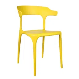 Rose Vision Plastic Yellow Medium Back Cafe Chair with Backrest (Pack of 2)-image-26