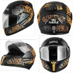 Turtle Medium Black Strength Graphic Motorbike Helmet, THC-1023-picture-46