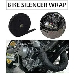 AOW Black Silencer Wrap Bike Exhaust Shield for All Royal Enfield Models (Length : 3 Mtrs) W-69-7