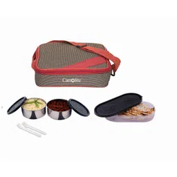 Carrolite 650ml Brown &a; Black Stainless Steel Lunchbox, Black_016-picture-33