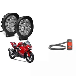 Cartronics 9 Round Cap Led Fog Light with On/Off Switch for Tvs Apache Rr310 Set Of 2 Pcs, CAR-UC85AD-picture-34