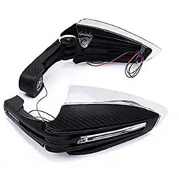 Meenu Arts Motorcycle Handguards with Led Light for 7/8 inch Grips - 300 * 140 * 110Mm (Black) Folding Type for Honda Cb Unicorn Dazzler-14