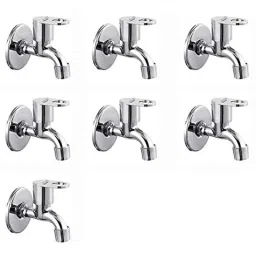Spazio MAX Stainless Steel Chrome Finish Bib Cock with Wall Flange (Pack of 7)-picture-44