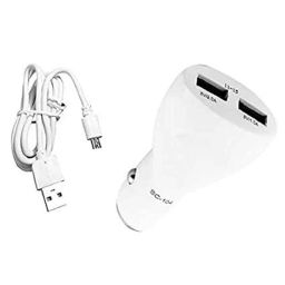 AOW LED Car USB Charger Dual Car Mobile Charge 3.0A with Cable for Toyota Corolla Altis-11