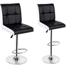 Da Urban Bion Black &a; White Fabric &a; Foam Stool Chair with Low Back (Pack of 2)-picture-2