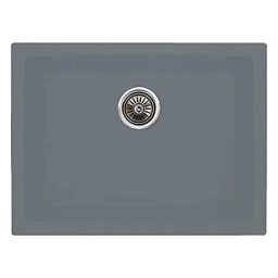 Uken Heavy Duty Quartz Kitchen Sink (24X18) With Accessories(24/18-Qr-Me-Gs--9) Grey-10
