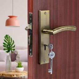 Voltizi Stainless Steel Matt Antique Brass 6 Lever Double Stage Mortise Door Lock Set, with 3 Keys, MG1102-image-6