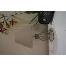 Tucasa Metal Table Lamp with Brown Polycotton Shade, P1-E-1-22