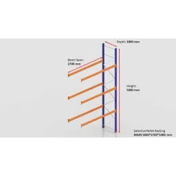 Godrej Ground Plus 3 Layers Steel Selective Pallet Racking, Max Load Capacity: 6000kg, Add on Unit: 5000x2700x1000mm (HxWxD) image 2