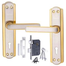 ATOM 7 inch Brass &a; Iron Silver Gold Finish Mortise Door Lock Set, MH-606-KY-SG-image-77
