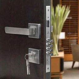 Voltizi Stainless Steel Matt Finish Mortise Bedroom Door Lock Handle Set with 3 Keys for Home, Office &a; Hotel, LB10002-image-96