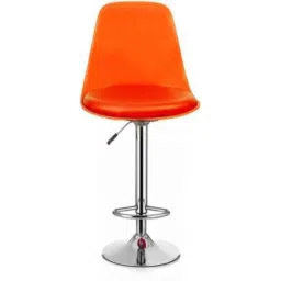 Rajpura Orange Chrome Base Metal Bar Stool with Footrest-image-23