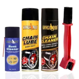 Kangaroo 500ml Chain Lube, 500ml Chain Cleaner, 150ml Rust Remover &a; Chain Cleaner Brush Combo-18
