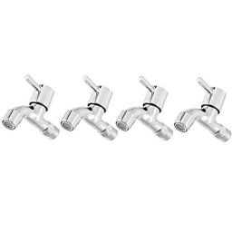 Zesta Turbo Stainless Steel Chrome Finish Silver Bib Cock with Flange, Size: Standard (Pack of 4)-picture-45