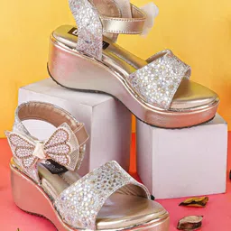 BAESD Girls Embellished Open Toe Wedge Heels-2