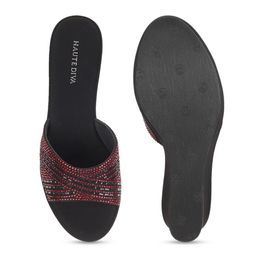 Mochi Open Toe Embellished Wedge Heels image 4