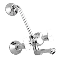 Oleanna Global Brass Silver Chrome Finish Wall Mixer with Bend Pipe-picture-5