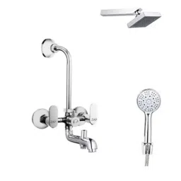 ZAP Opel Brass 3 In 1 Wall Mixer with Head Shower &a; Multi Flow Hand Shower with 1.5m Flexible Tube-image-73