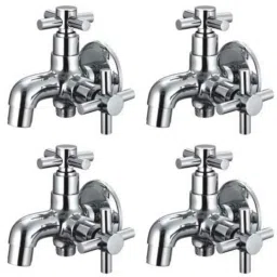 Drizzle Corsa 4 Pcs 2 in 1 Brass Chrome Finish Silver Bib Cock Set, ABC2IN1CORSA4-image-52