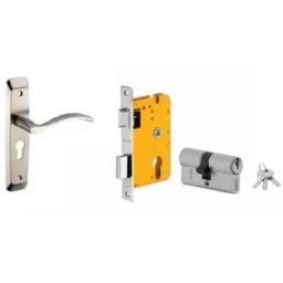 Dorset HL Series Serena 60mm Stainless Steel Patina Finish Door Handle Lock Set with Both Side Key Cylinder (Pack of 3)-picture-36