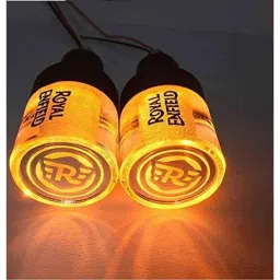 AOW (Orange) Handle Bar End Dual Led Crystal Side Indicator Lights for Royal Enfield Models K-6.5 (Set of 2)-97