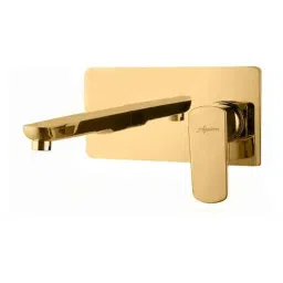 Aquieen Zura Brass Gold Wall Mounted Single Lever Basin Mixer with Provision for Hot &a; Cold Water-image-44