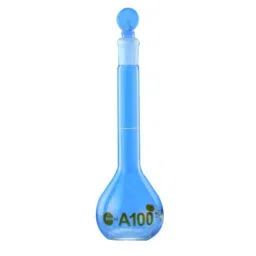 Borosil 100ml Class A Wide Mouth Amber Volumetric Flask with I/C Solid Glass Stopper, 5653016-8